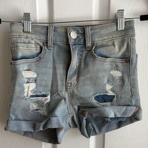 Aeropostale Light Blue Distressed Jean Shorts